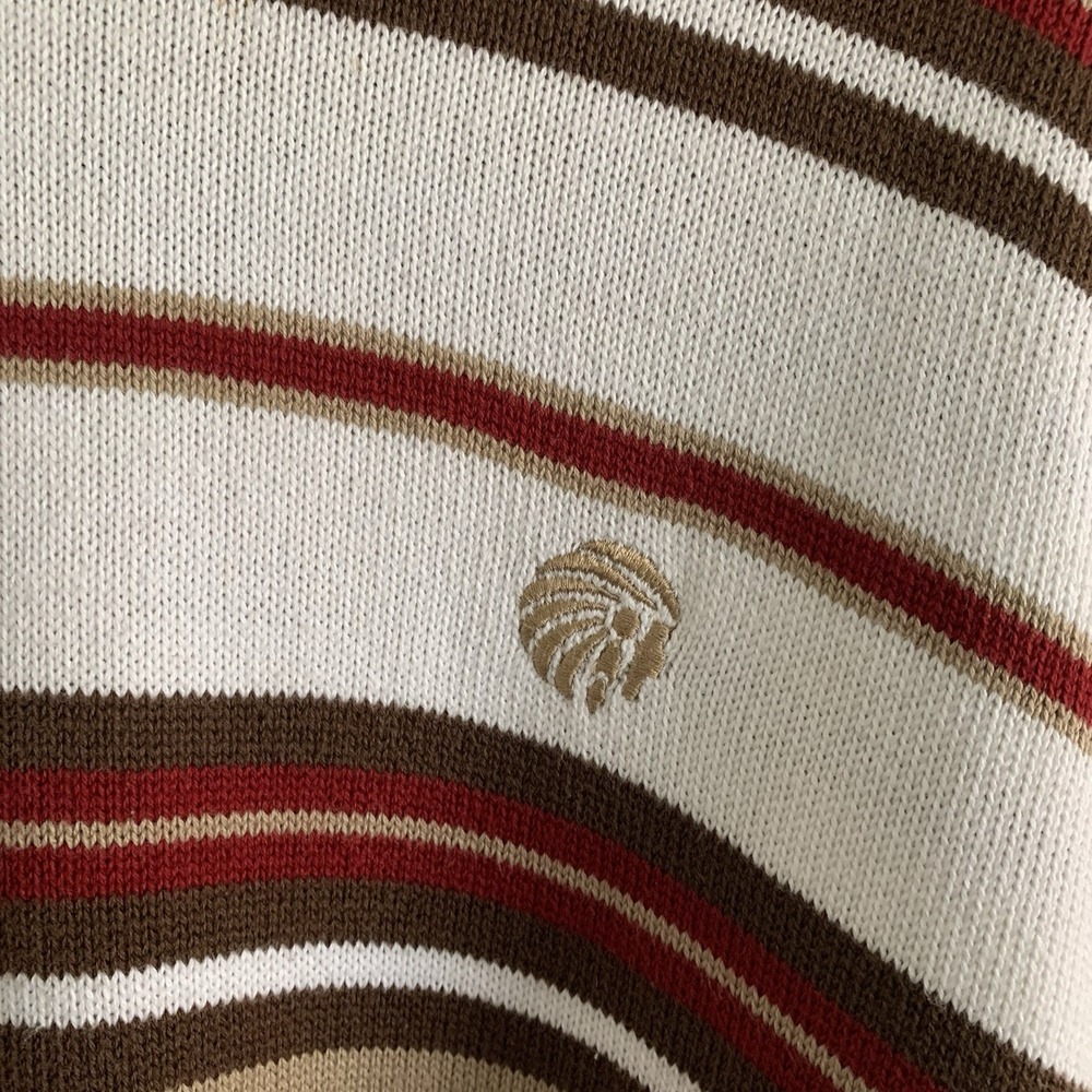 Vintage Mecca Sweater Mens 2XL Pullover White striped Hip Hop Y2K 90s 1990s - Picture 5 of 16